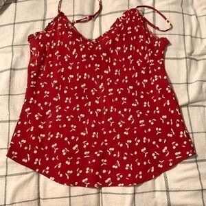 EUC Reformation red cherry print camisole